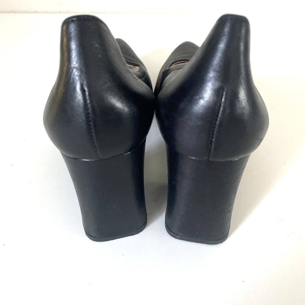 Paul Green Yvette Pump Black Leather Nappa Block Heel Point Toe 7.5 UK 10 US - Picture 6 of 10